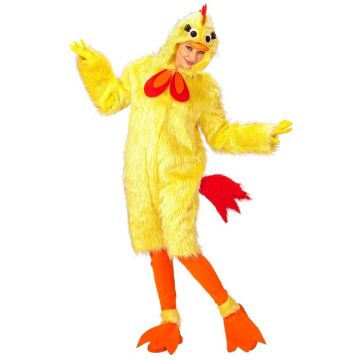 Pluche kip kostuum 4 delen - Onesize