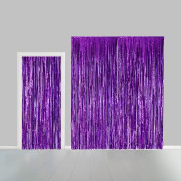 Paarse Glittergordijn - 100 x 240 cm