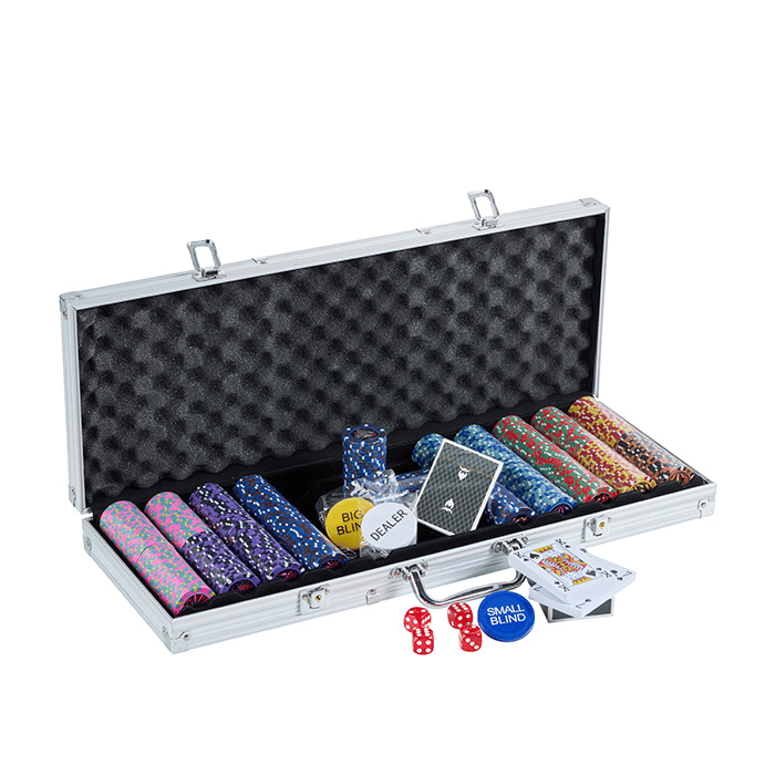 Pokerset 500 Royal Flush chips 14g. aluminium koffer high stakes PartyVikings 