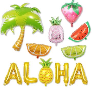 Folieballonnen set Hawaii Thema 14 delen