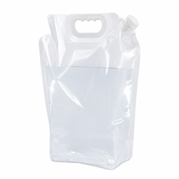 Opvouwbare waterzak 5 liter transparant