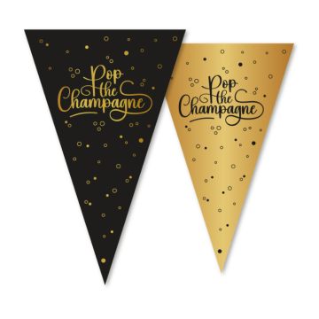 Nieuwjaars vlaggenlijn Pop the Champagne - 10 meter
