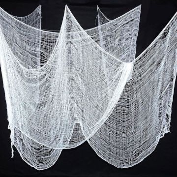 Witte net spinnenweb decoratie - 2x5 m