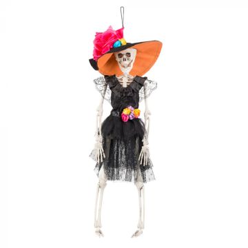 Hangende Day of the Dead vrouw skelet - 40 cm