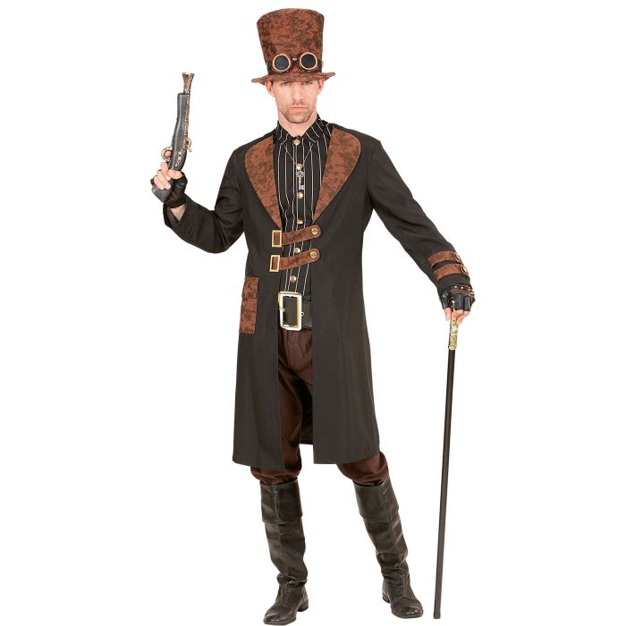 Steampunk kostuum met jas en hoed