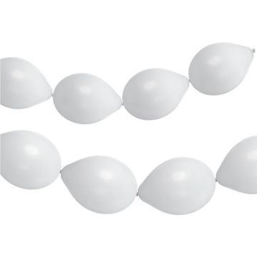 Witte link ballon guirlande 8x - 33 cm