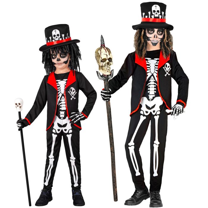 Voodoo priest skelet kostuum voor jongens