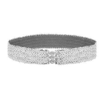 Zilveren paillet riem