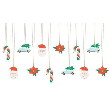 Cadeau-tags met kerstmotieven 12x