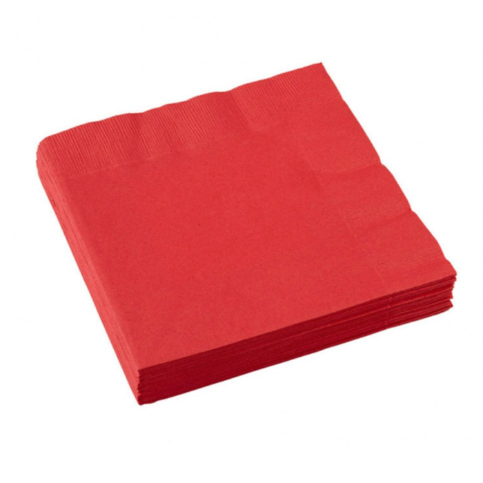 Rode servetten 20x - 33x33 cm