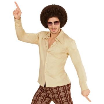 70's Shirt beige lang mouw