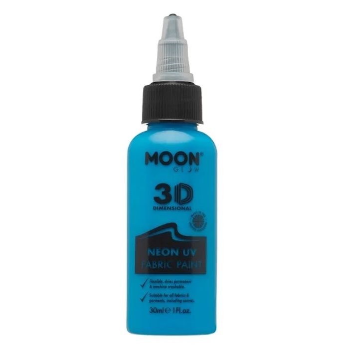 Neon UV Textielverf Blauw 30 ml Moon Creations