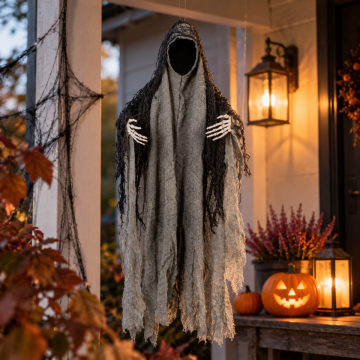 Gezichtsloos halloween spook zwart - 46 cm