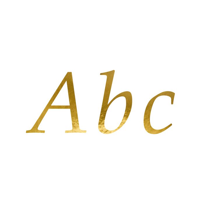Gouden metallic letterstickers - 143 delen - 7 cm
