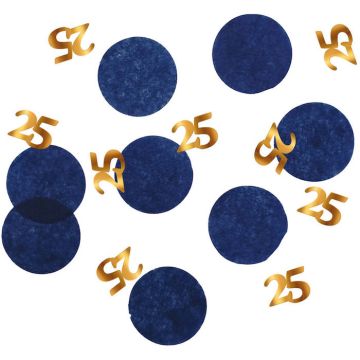 25 jaar confetti blauw - 25 g
