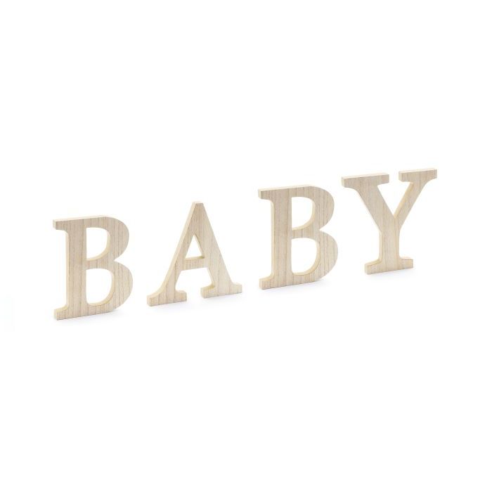 Baby houten letterdecoratie - 16,5-21,5x19,5 cm