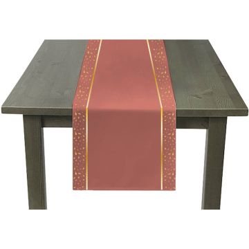 Tafelloper Golden en Koperrood - 240 x 35 cm