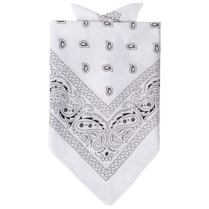 Bandana met traditioneel patroon wit - onesize