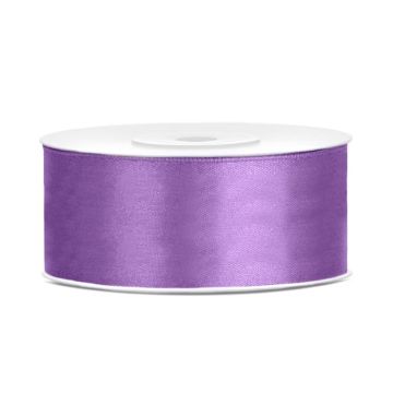 Licht paarse satijnen lint - 25 mm x 25 m