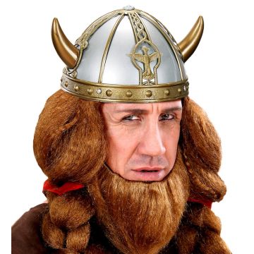 Vikinghelm in Goud en Zilver met Hoorns