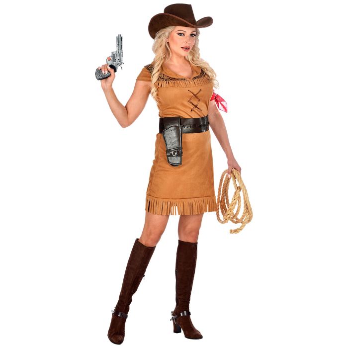 Cowgirl kostuum met franjes jurk