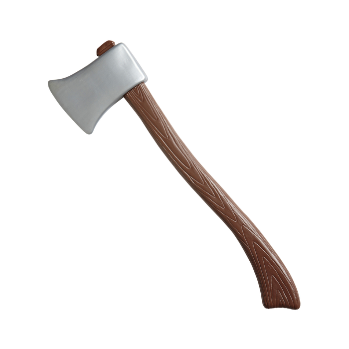 Bruine plastic bijl houten look - 60 cm