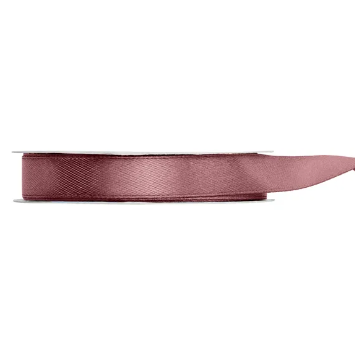Roest roze satijnen lint - 12 mm x 25 m