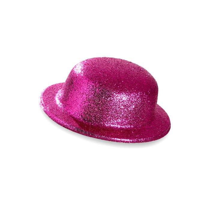Bolhoed roze glitter