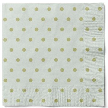 Groene servetten met stippen 20x Det Gamle Apotek - 33x33 cm