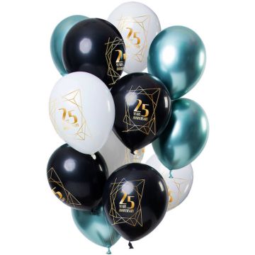 "25 Jaar" jubileum ballonnen set 12x - 30 cm