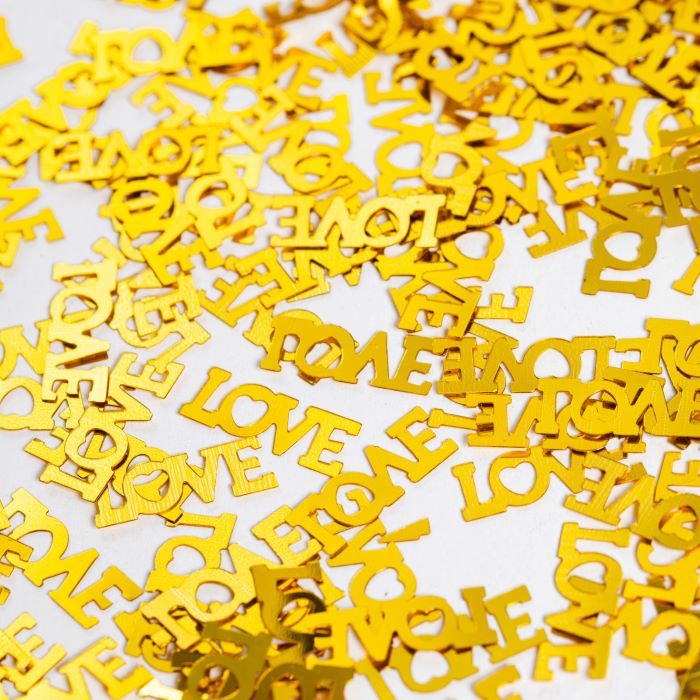 Goud love letter tafelconfetti - 14 g