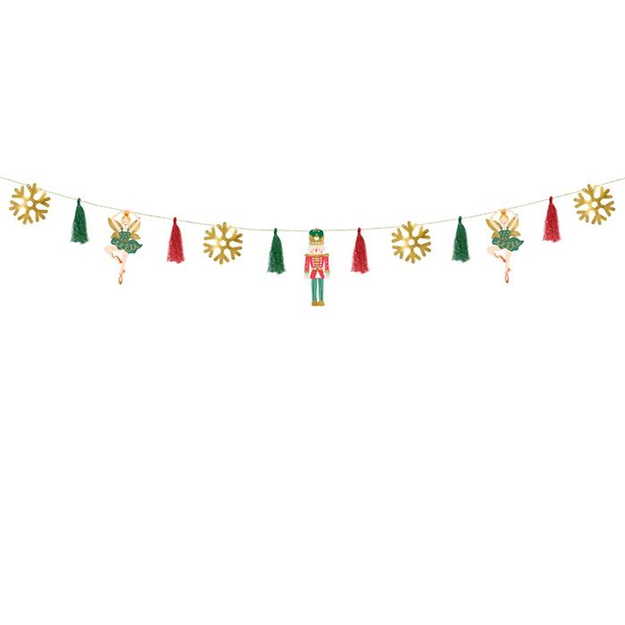 Kerstguirlande met notenkraker, balletdanseres mm 2 meter