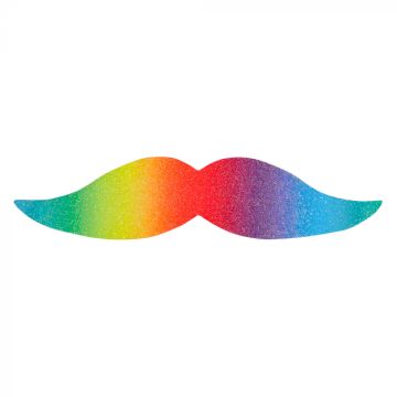 Regenboog neon gekleurde snor 6x - onesize
