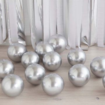 Zilver Chrome Mini Ballonnen 40x - 12 cm