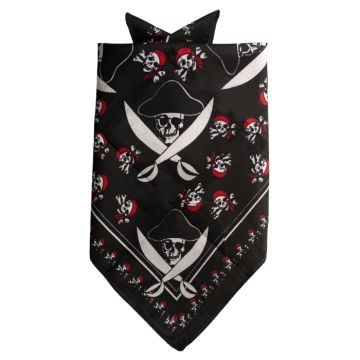 Piraten bandana zwart 52x55 cm