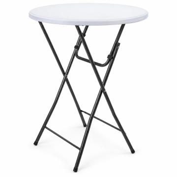 Ronde statafel in wit Ø 80 cm met zwart metalen frame