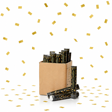 Gouden confettirbuizen 40 cm PartyVikings 50x - Metallic Rechthoekig