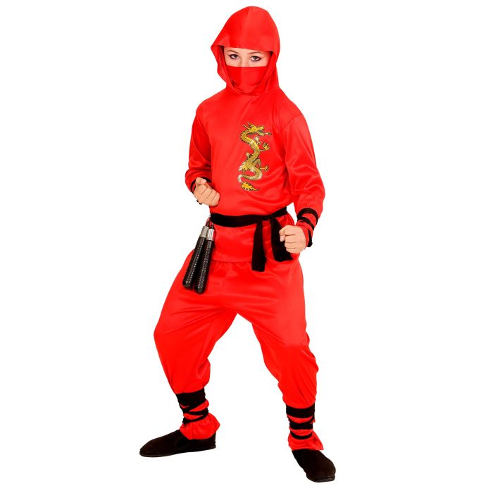 Rode drakeninja kostuum voor jongens