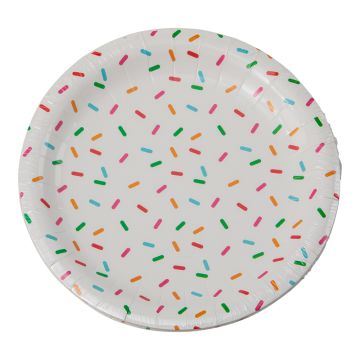 Papieren Bord met sprinkles-ontwerp 8x - 23 cm