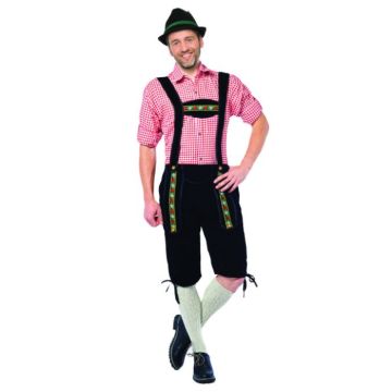 Tyroler lederhosen broek Johann lang zwart