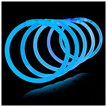Blauwe knicklichten 100x - Glow in the dark armbanden