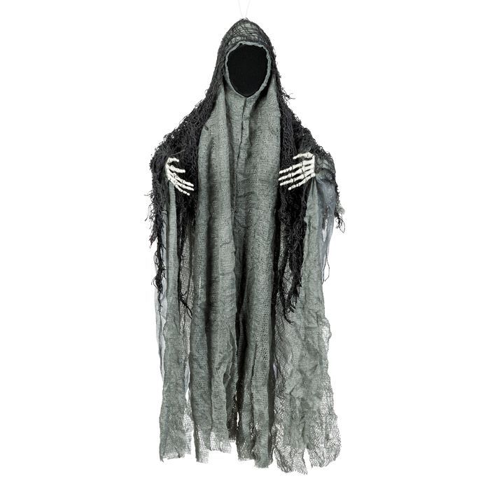 Gezichtsloos halloween spook zwart - 46 cm