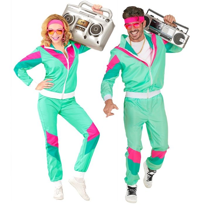 Mint retro trainingsoutfit - 2 delen