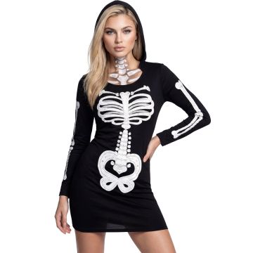 Glamoureuze skeletten jurk voor dames