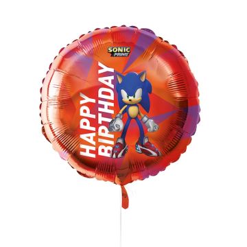 Sonic rode verjaardags folieballon 45 cm 