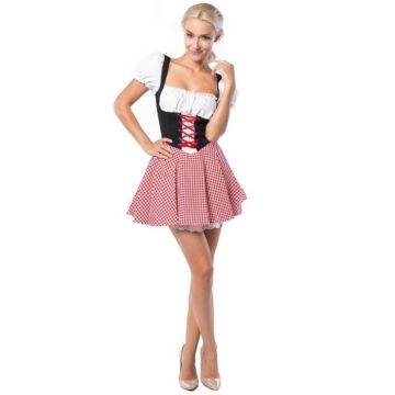 Oktoberfest jurk Eva rood en zwart
