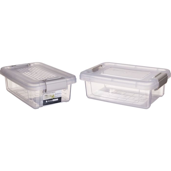 Opbergdoos 800 ml met grijze clips