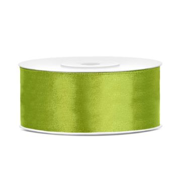 Lichtgroen satijnlint - 25 mm x 25 m