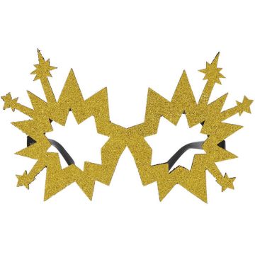 Vuurwerkbril goud - one-size