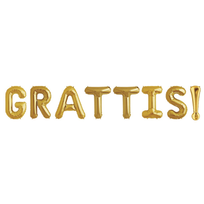 "GRATTIS!" folieballonnen in goud - 40 cm